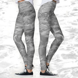Monochromatische Grau-Wasser-Leggings Leggings