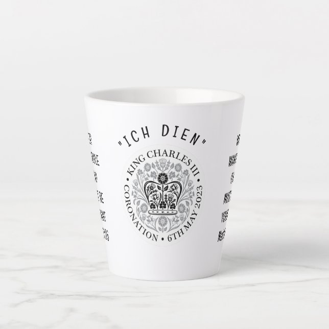 Monochromatische KING CHARLES III Milchtasse (Vorderseite)