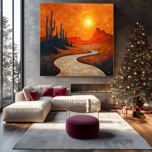 Monochromatische Orange Abstrakte Wüstenlandschaft Leinwanddruck (Von Creator hochgeladen)