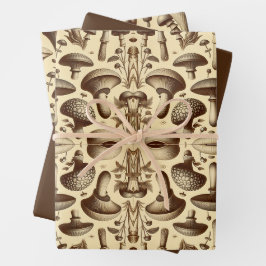 Monochromatische Pilze Geschenkpapier Set