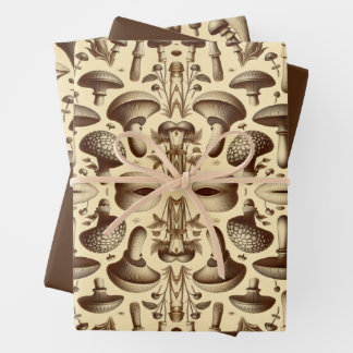 Monochromatische Pilze Geschenkpapier Set