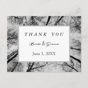 Monochromatische Treetops vielen Dank Postkarte