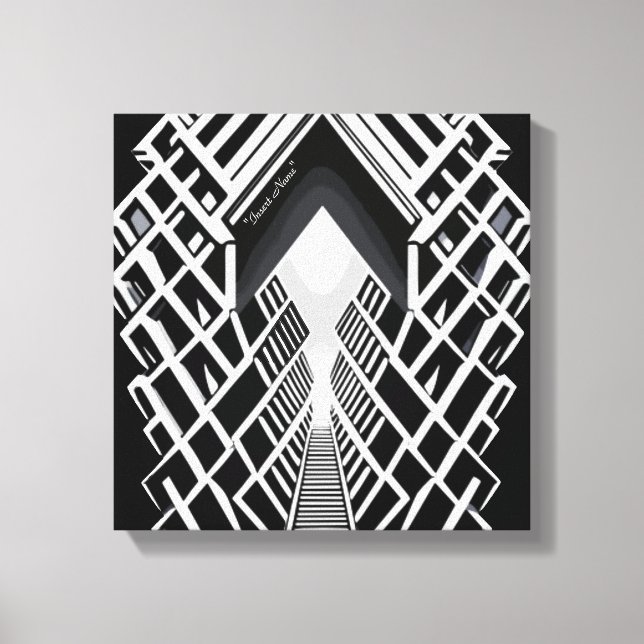 Monochromatische Treppe: Obelisk der Kontraste Leinwanddruck (Vorderseite)