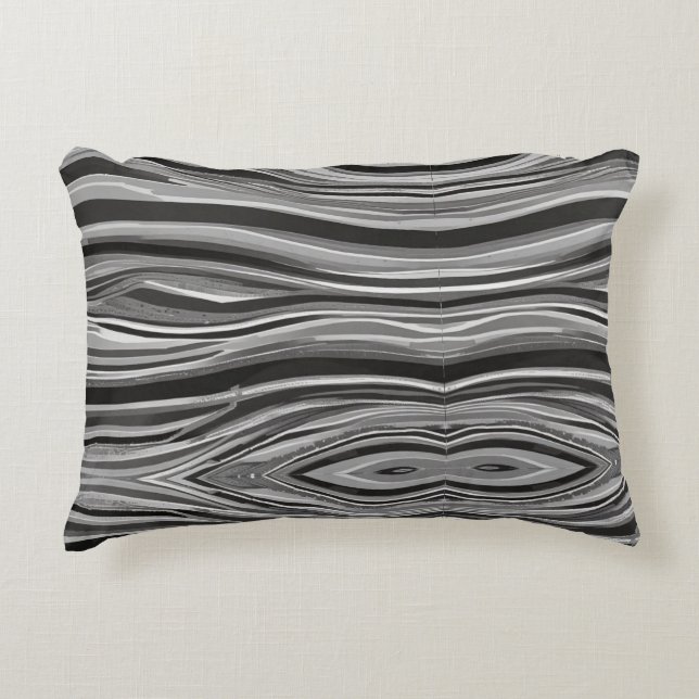 Monochromatische Waves Dekokissen (Vorderseite)