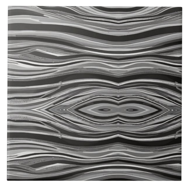 Monochromatische Waves Fliese (Vorderseite)