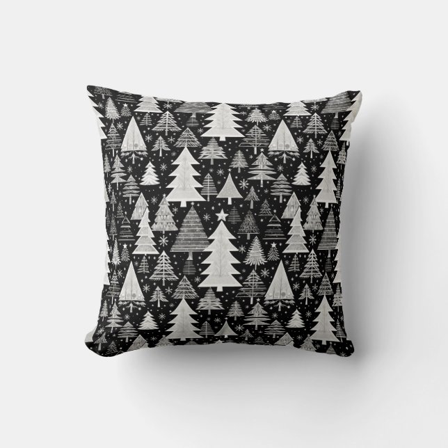 Monochromatische Weihnachten Kissen (Vorderseite)