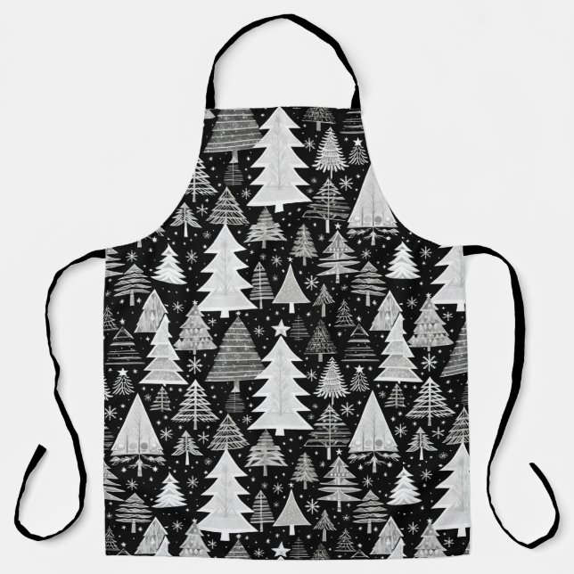 Monochromatische Weihnachten Schürze (Vorderseite)