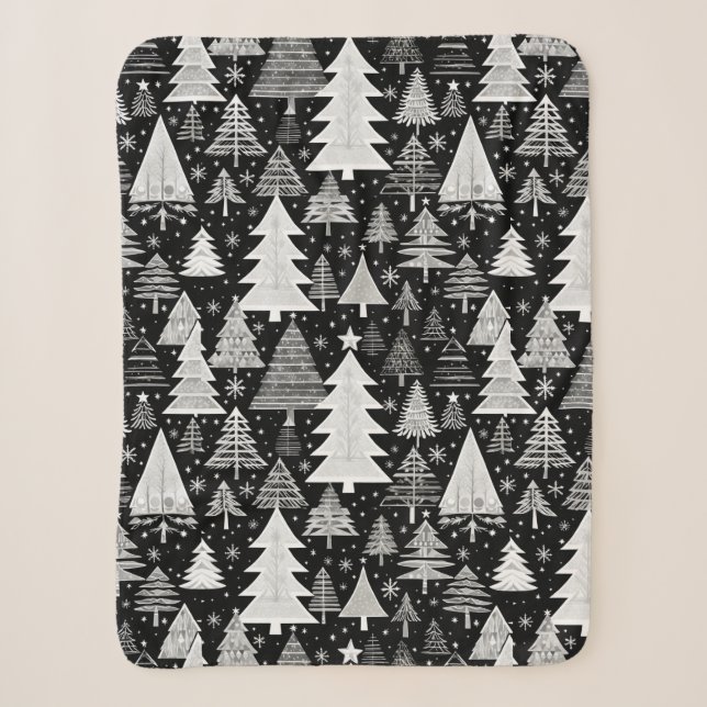 Monochromatische Weihnachten Sherpadecke (Vorderseite)