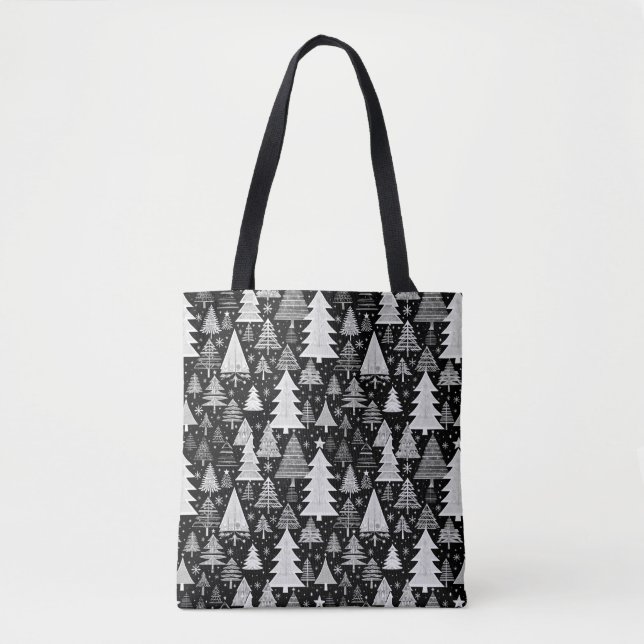 Monochromatische Weihnachten Tasche (Vorderseite)