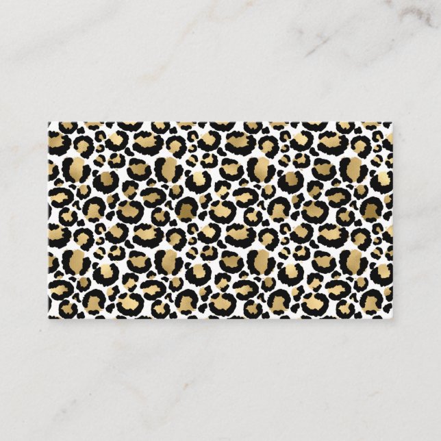 Monochromatischer Leopard Spots Wild Glam modisch Visitenkarte (Vorderseite)