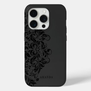 Monochromatischer schwarzer Swirl Mandala-Monogram Case-Mate iPhone Hülle