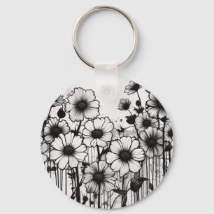 Monochromatischer Spritzer Schlüsselanhänger