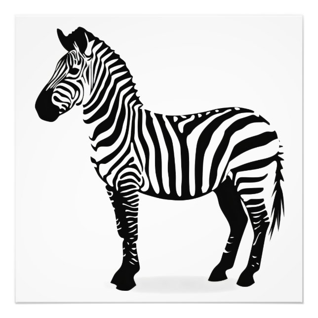 Monochromatischer Zebra-Minimalismus Fotodruck (Vorne)