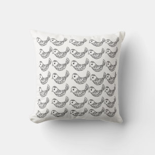 Monochromatisches Bird Design Square Kissen - eleg