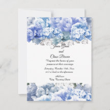 Monochromatisches Blue Bouquet Hochzeitsempfang