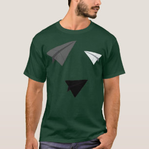 Monochromatisches Papier-Flugzeug-Aufkleber T-Shirt