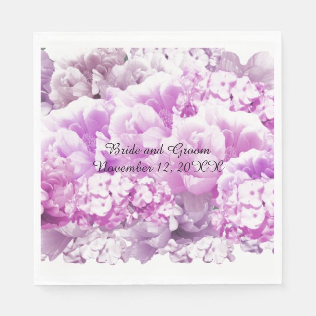 Monochromatisches rosa Blumenpapier Napkins Serviette (Vorderseite)