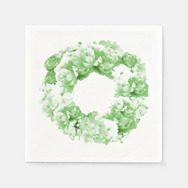 Monochromatisches Spearmint-Grünpapier Napkins Serviette (Vorderseite)