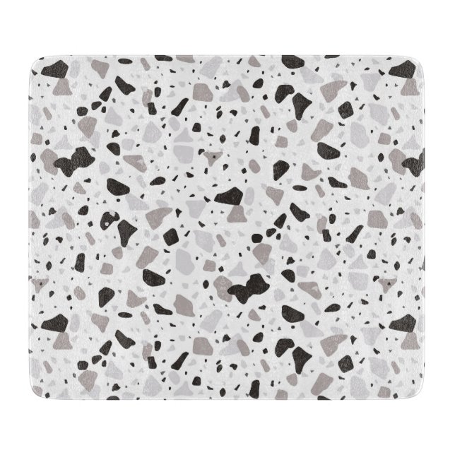 Monochromatisches Terrazzo-Muster Schneidebrett (Vorderseite)