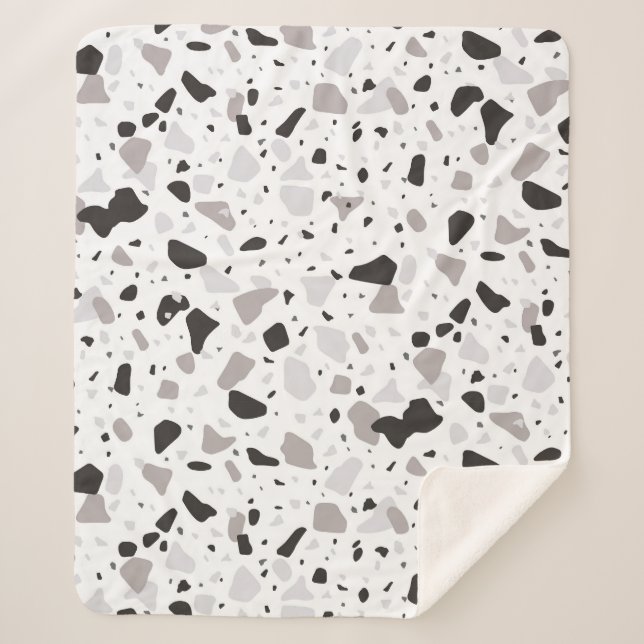 Monochromatisches Terrazzo-Muster Sherpadecke (Vorderseite)