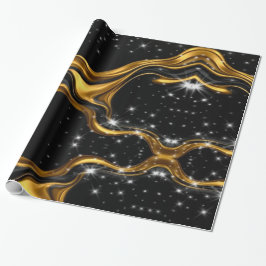 Monochrome Abstract Opulence: High-End Gold Textur Geschenkpapier