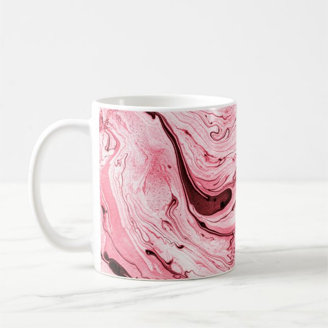 Monochrome Abstrakte Wasserpinsel, Red Futuristi Kaffeetasse (Links)