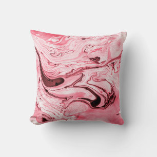 Monochrome Abstrakte Wasserpinsel, Red Futuristi Kissen