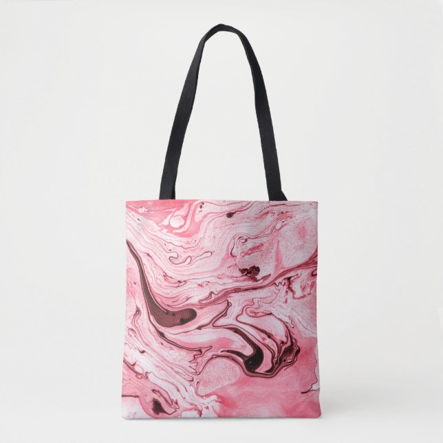 Monochrome Abstrakte Wasserpinsel, Red Futuristi Tasche (Vorderseite)