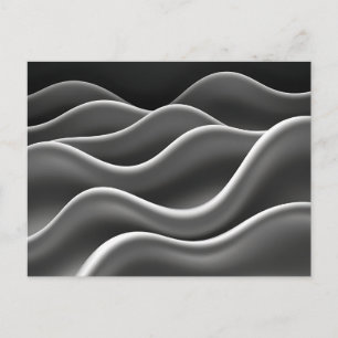 Monochrome Abstrakte Waves mit glatten Linien Postkarte