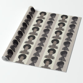 Monochrome Afrofuturist Queens Geschenkpapier