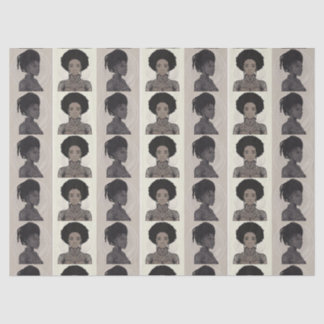 Monochrome Afrofuturist Queens Seidenpapier