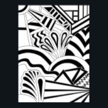 Monochrome Art Deco Design. Poster<br><div class="desc">Ein abstraktes Schwarz-Weiß-Muster-Design im Art Deko-Stil. Stilvolles Design mit Retro-Look. Dieses Bild hat graue Linien mit schwarz-weißen Formen.</div>