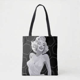 Monochrome Blond der 50er Jahre über Schwarze Hexa Tasche