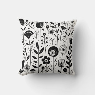 Monochrome Blooms Kissen