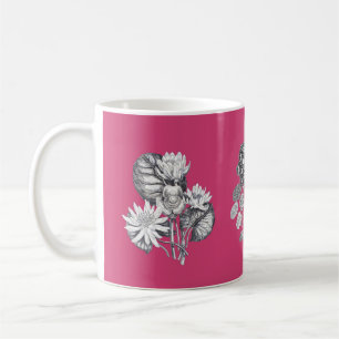 Monochrome Blume auf sicherem Hintergrund Kaffeetasse