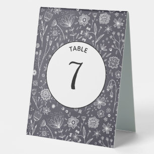 Monochrome Blume Chalkboard Modern Tischaufsteller