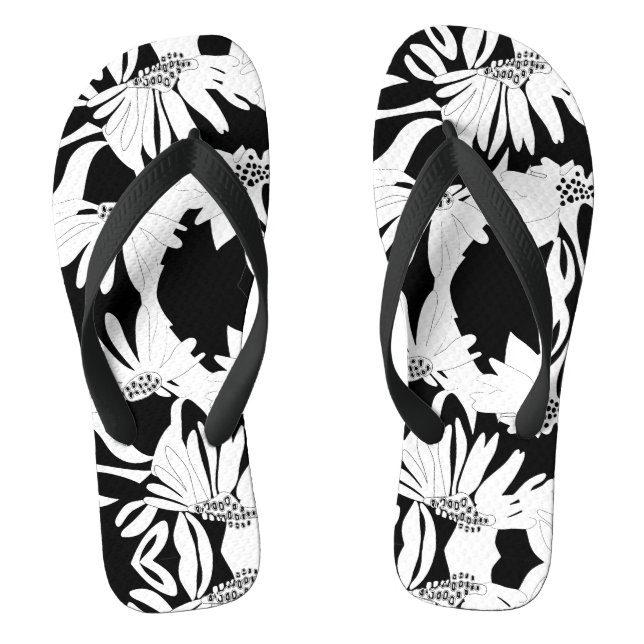 Monochrome Blume Flip Flops (Fußbett)