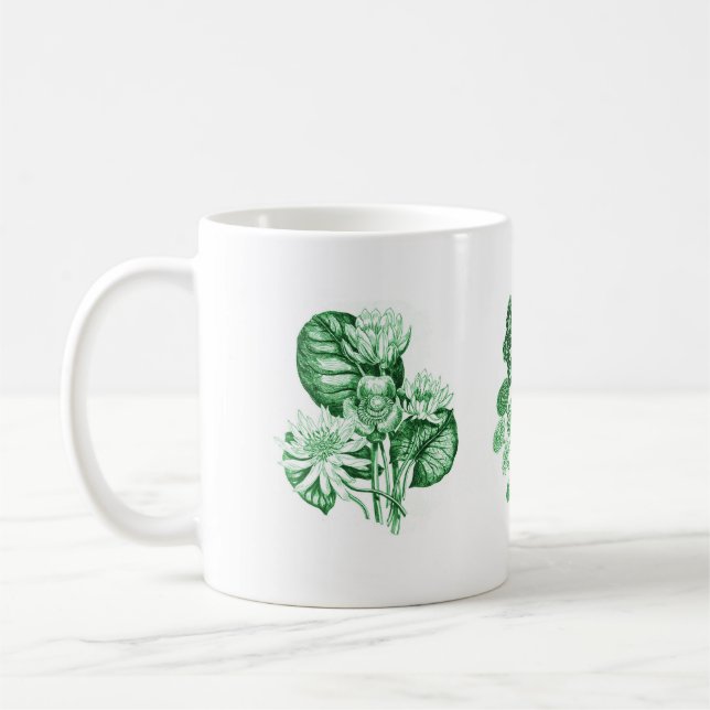 Monochrome Blume in grün Kaffeetasse (Links)