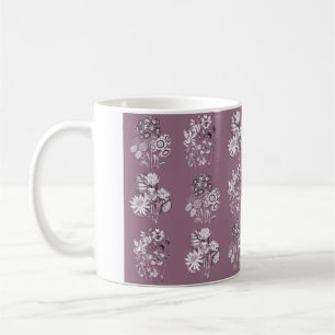 Monochrome Blume in Maul Kaffeetasse