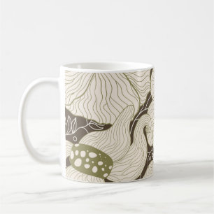 Monochrome Blume Kontur stilvolle elegante Blume Kaffeetasse