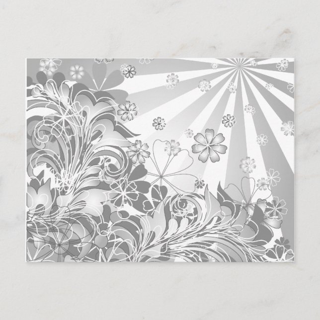 monochrome Blume Postkarte (Vorderseite)