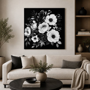 Monochrome Blumengestecke Leinwanddruck