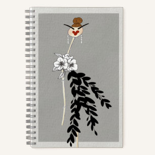 Monochrome Blüten Notizbuch