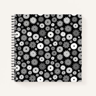 Monochrome Blüten Wiederholungsmuster Case-Mate iP Notizbuch