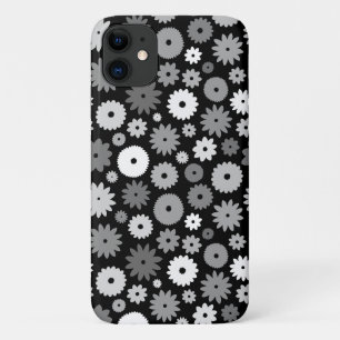 Monochrome Blüten Wiederholungsmuster Case-Mate iPhone Hülle