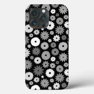 Monochrome Blüten Wiederholungsmuster Case-Mate iPhone Hülle