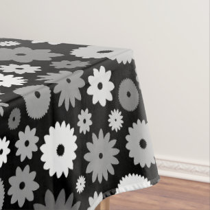 Monochrome Blüten Wiederholungsmuster Tischdecke