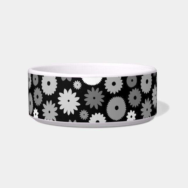 Monochrome Blütenmuster Napf (Vorderseite)