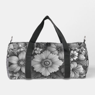 Monochrome Bouquet von Blume Duffle Bag