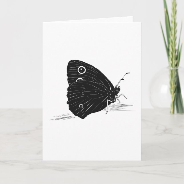 Monochrome Butterfly Card Karte (Vorderseite)